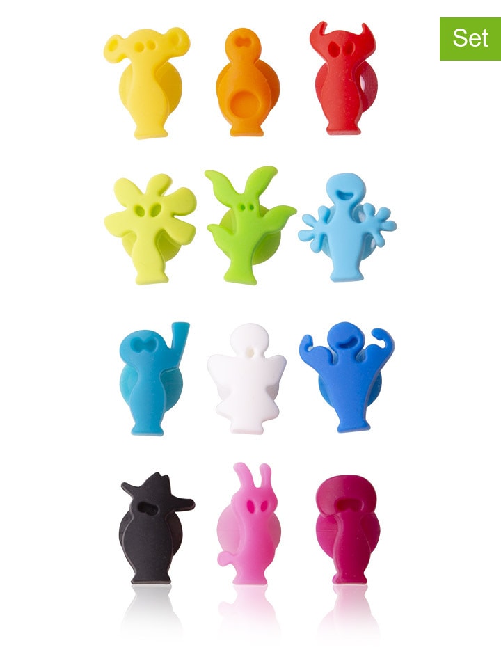 Vacu Vin Znaczniki (12 szt.) "Party People" w różnych kolorach do szklanek rozmiar: onesize