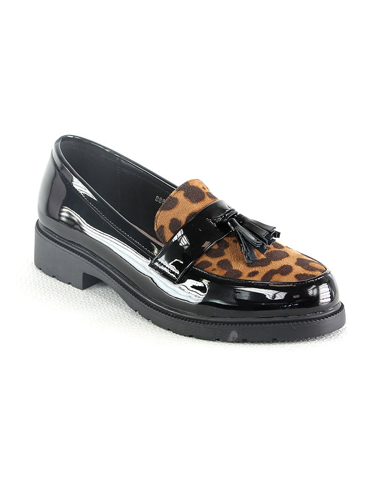 Sixth Sens Mokasyny w kolorze czarno-jasnobrązowym rozmiar: 40