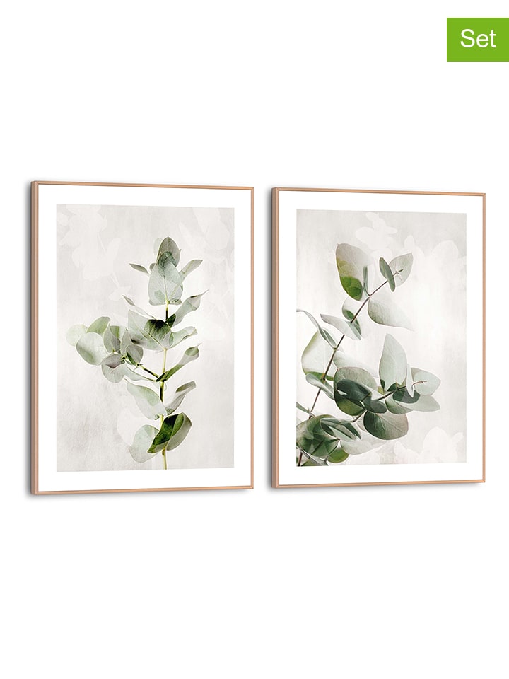 Orangewallz Druki artystyczne (2 szt.) "Euca" w ramce rozmiar: 30x40 cm