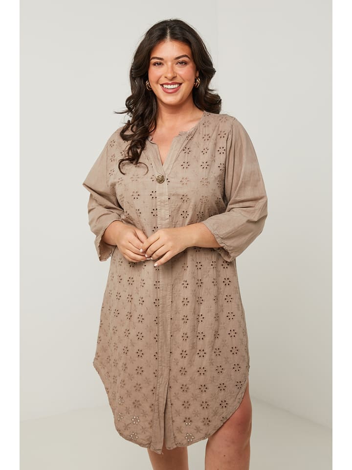 Curvy Lady Sukienka w kolorze szarobrązowym rozmiar: 48/50