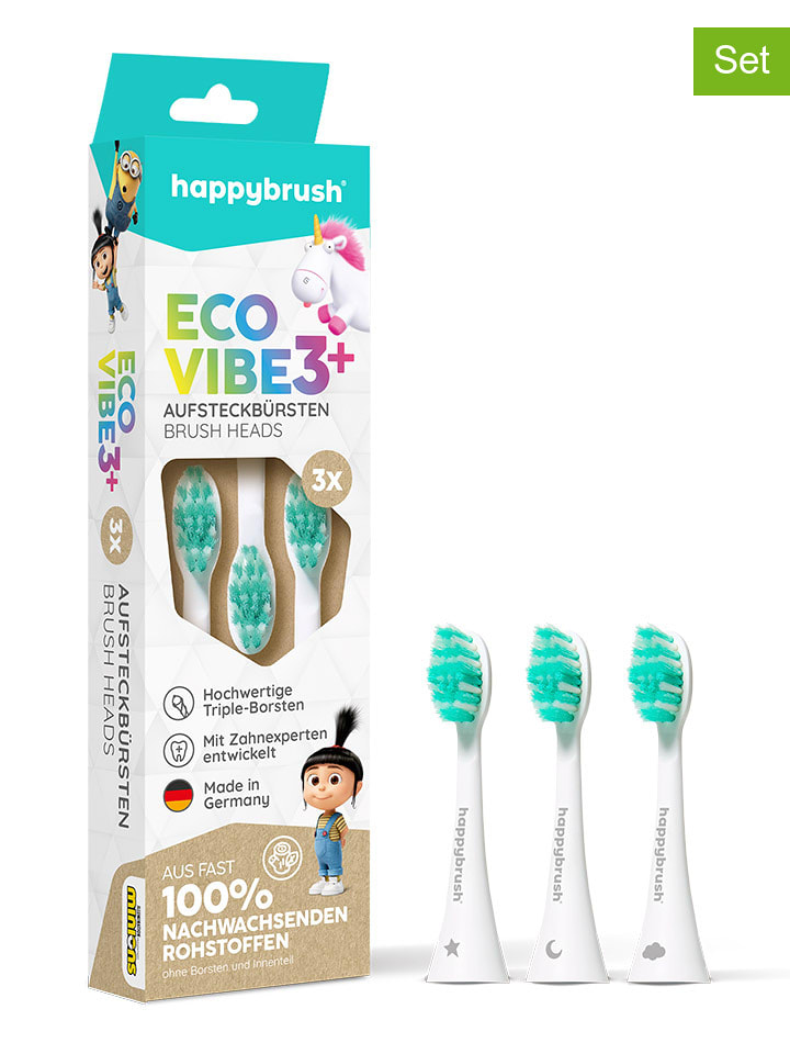 happybrush Końcówki (3 szt.) "Eco Vibe3+" do szczoteczki rozmiar: onesize