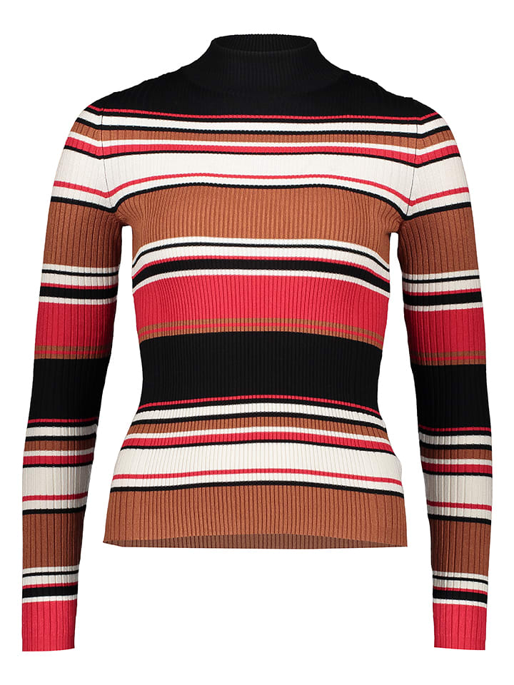 ESPRIT Sweter w kolorze czarno-czerwono-jasnobrązowym rozmiar: XS