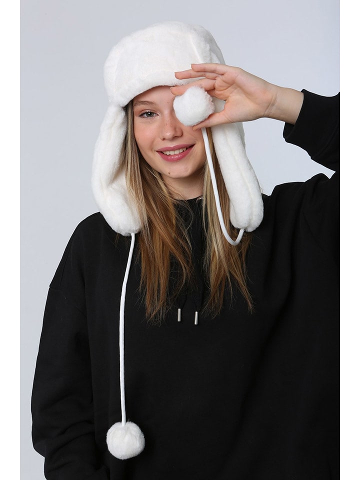 Lucky Bees Czapka w kolorze białym rozmiar: onesize