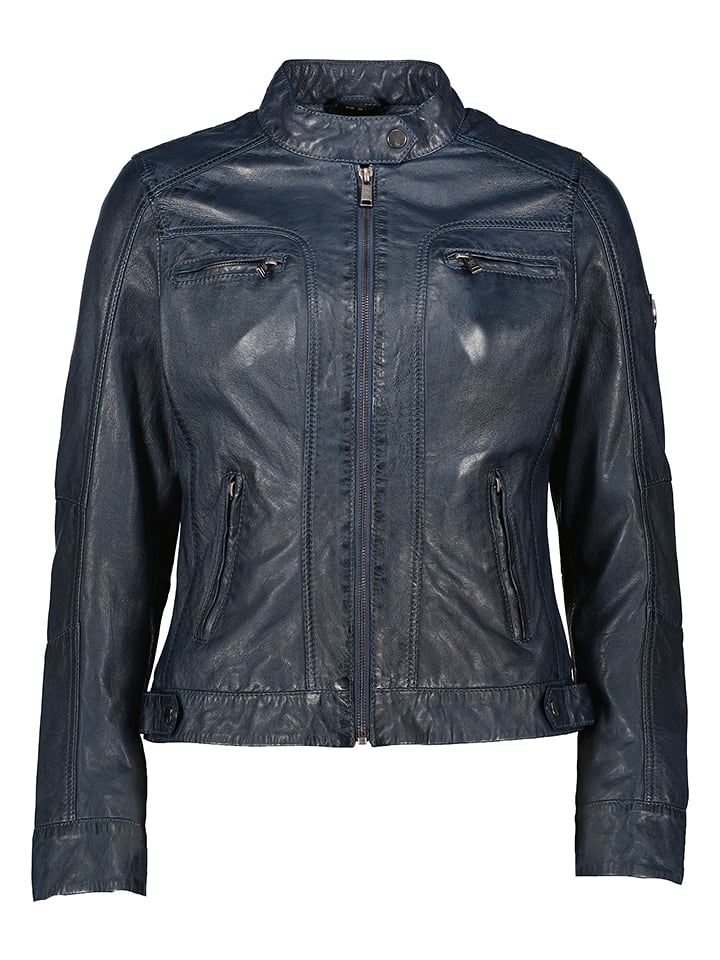 HIS Skórzana kurtka w kolorze granatowym rozmiar: 48