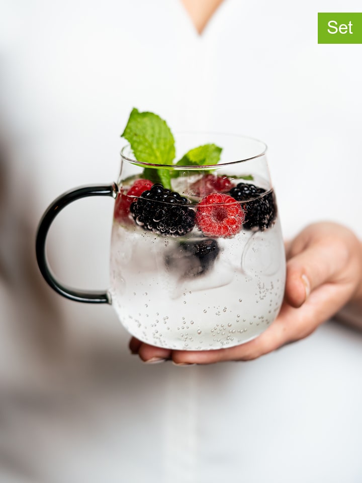 Vialli Design Szklanki (2 szt.) "Bolla" w kolorze szarym - 400 ml rozmiar: onesize