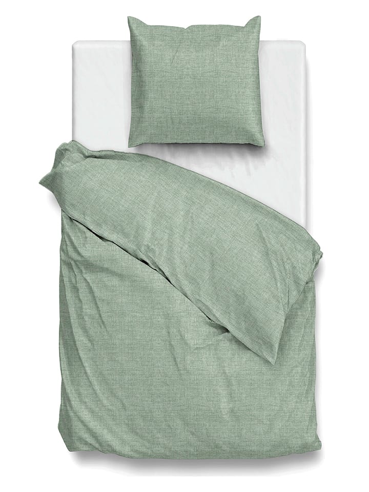 Zo!Home Komplet pościeli "Lino" w kolorze zielonym rozmiar: 140x220 cm