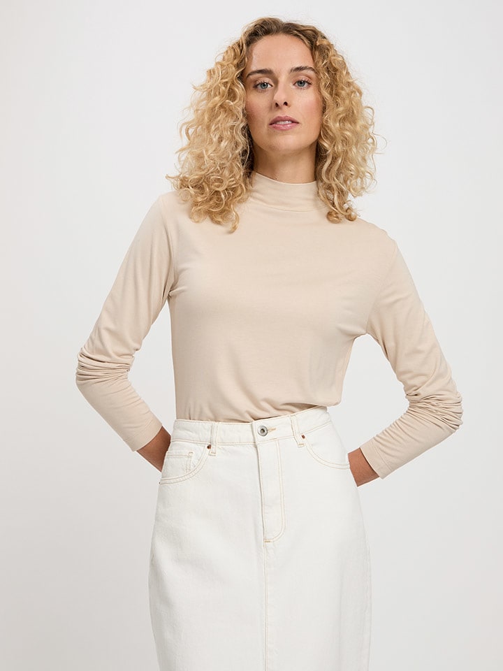 Cross Jeans Koszulka w kolorze kremowym rozmiar: M