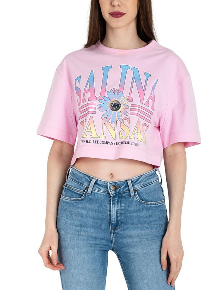 Lee Koszulka w kolorze jasnoróżowym rozmiar: S