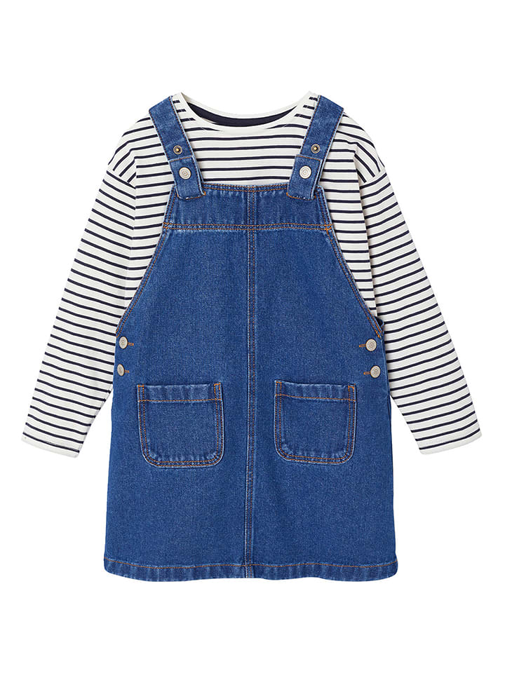 vertbaudet 2-częściowy zestaw w kolorze niebiesko-białym rozmiar: 128