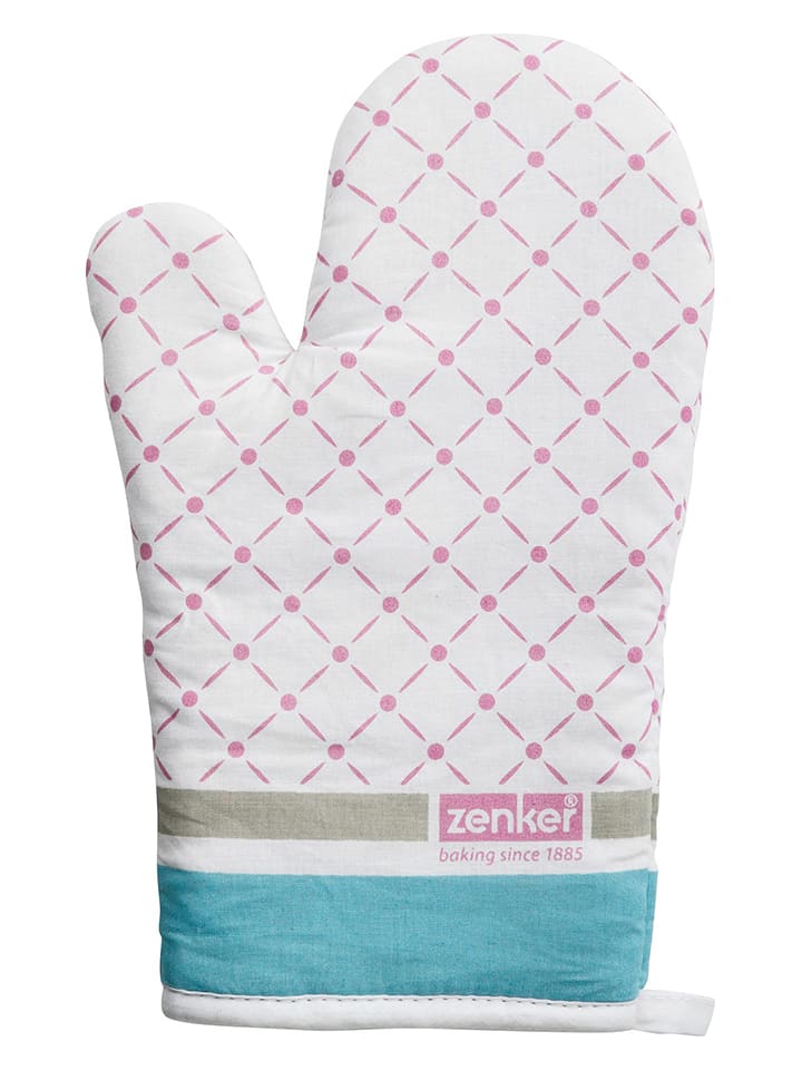 Zenker Rękawica kuchenna w kolorze biało-jasnoróżowym - 28 x 18 cm rozmiar: onesize