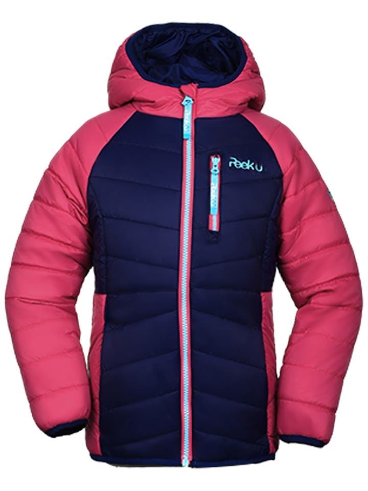 Peek U Całoroczna kurtka pikowana "Cordelia" w kolorze różowo-granatowym rozmiar: 140