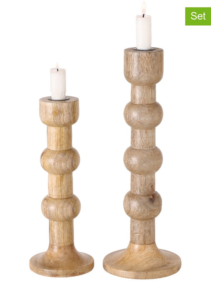 Boltze Świeczniki (2 szt.) "Bubbles" w kolorze jasnobrązowym rozmiar: onesize