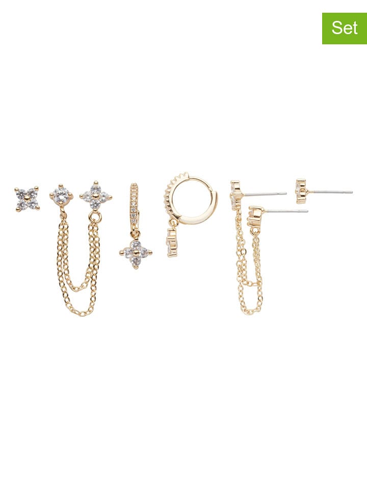 U.S. Polo Assn. Pozłacane kolczyki (3 szt.) z kryształami rozmiar: onesize