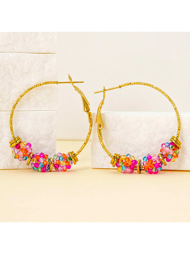 LA CHIQUITA Pozłacane kolczyki-kreole "Disco Steel" rozmiar: onesize