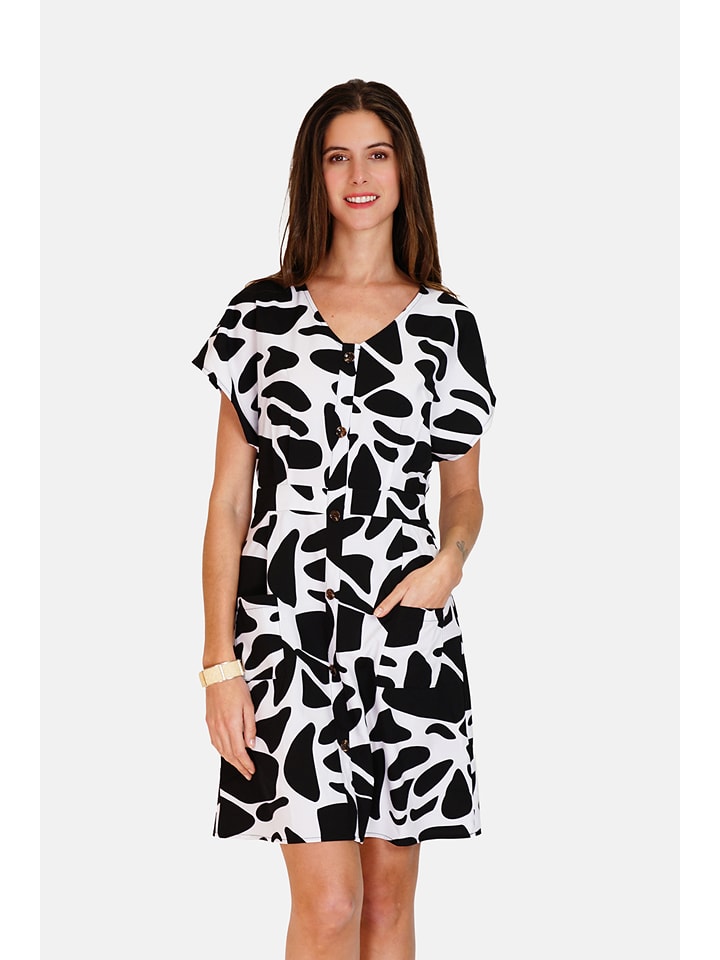 ASSUILI Sukienka w kolorze czarno-białym rozmiar: 34