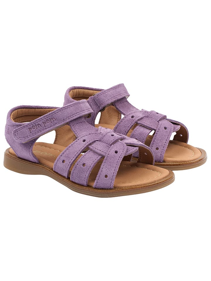 POM POM Skórzane sandały w kolorze fioletowym rozmiar: 34