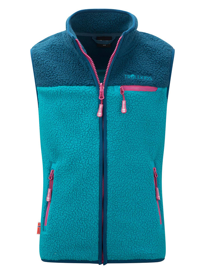 Trollkids Kamizelka polarowa "Hemsedal" w kolorze turkusowym rozmiar: 164