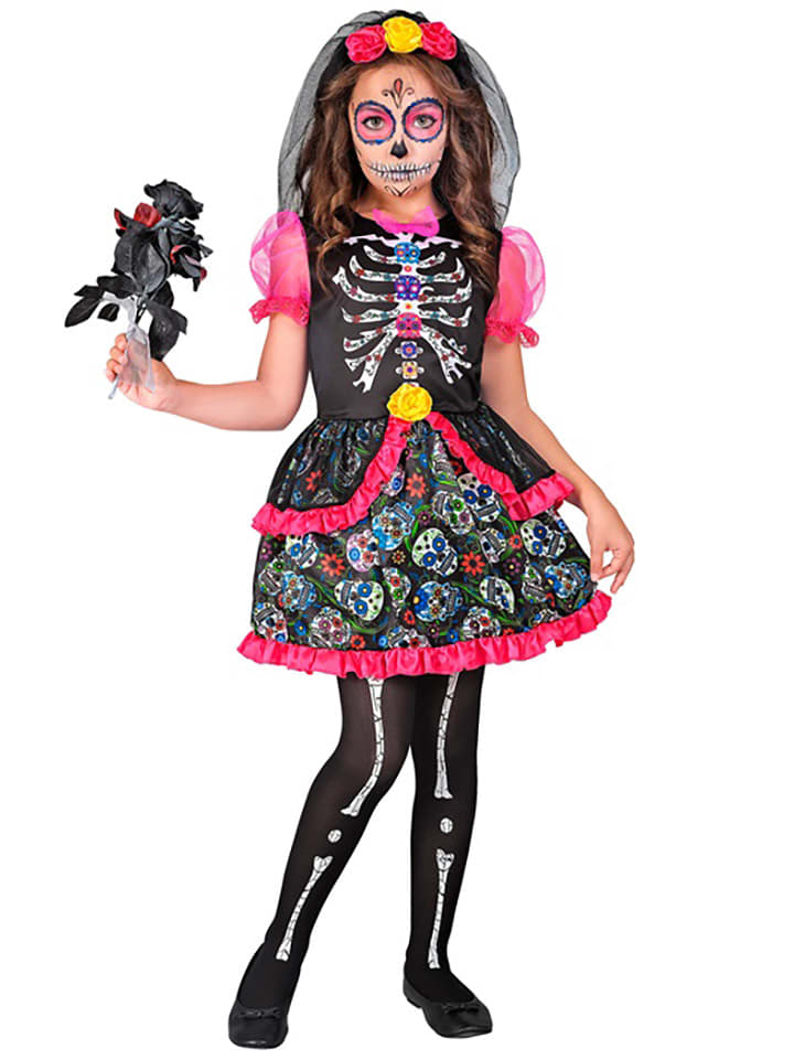 Widmann Kostium "DIA DE LOS MUERTOS" w kolorze czarno-różowym rozmiar: 128