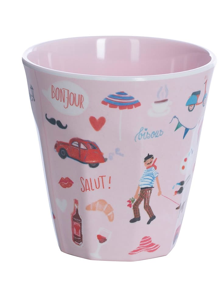 Overbeck and Friends Kubek "Bonjour 1" w kolorze jasnoróżowym - 250 ml rozmiar: onesize