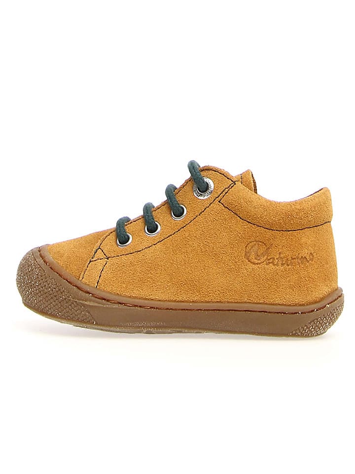 Naturino Skórzane buty "Cocoon" w kolorze musztardowym do nauki chodzenia rozmiar: 20