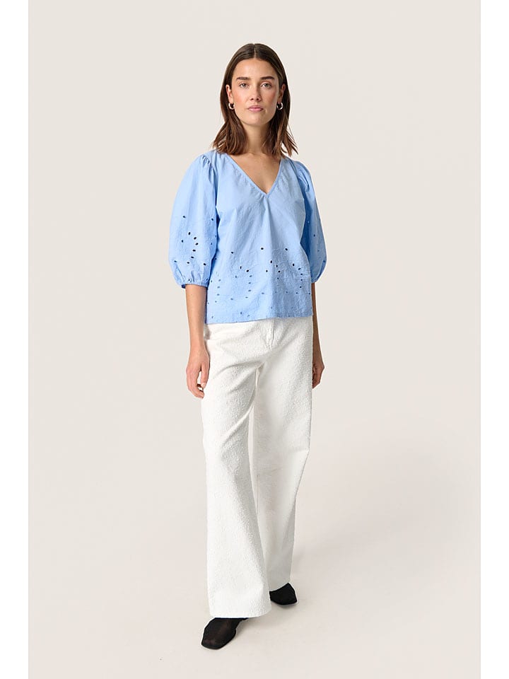 Soaked in Luxury Bluzka "Manja" w kolorze błękitnym rozmiar: L