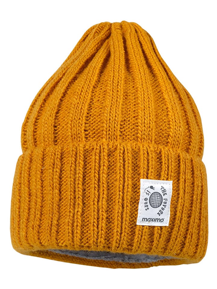 MaxiMo Wełniana czapka w kolorze pomarańczowym rozmiar: 55 cm