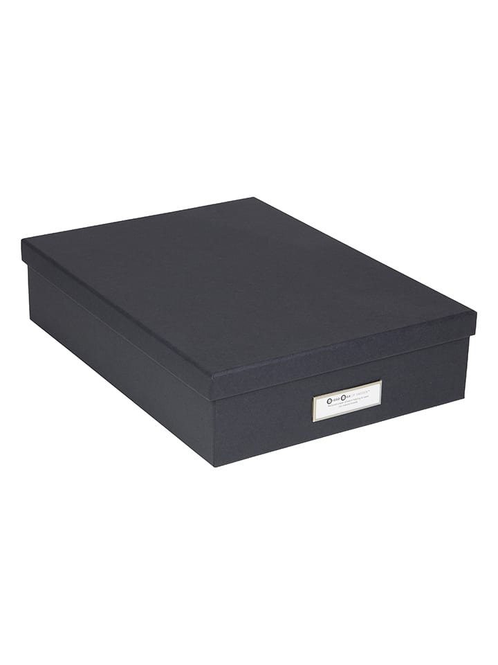 BigsoBox Pudełko "Oskar" w kolorze antracytowymna dokumenty - 35 x 26 x 8,5 cm rozmiar: onesize