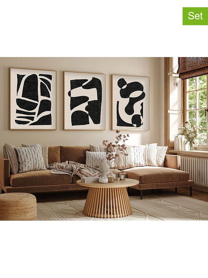 ABERTO DESIGN Druki artystyczne (3 szt.) w ramce rozmiar: 50x70 cm