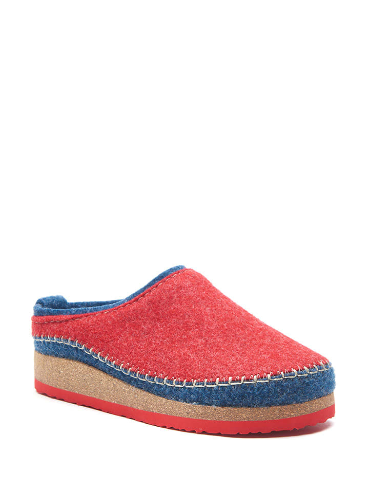 Comfortfusse Wełniane kapcie w kolorze czerwono-niebieskim rozmiar: 39