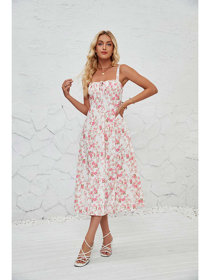 Tazga Sukienka w kolorze biało-różowym rozmiar: 36