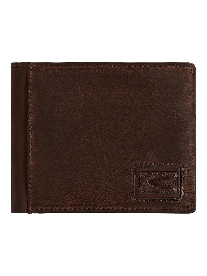 Camel Active Skórzany portfel "Dust" w kolorze ciemnobrązowym - 12 x 10 x 1,5 cm rozmiar: onesize
