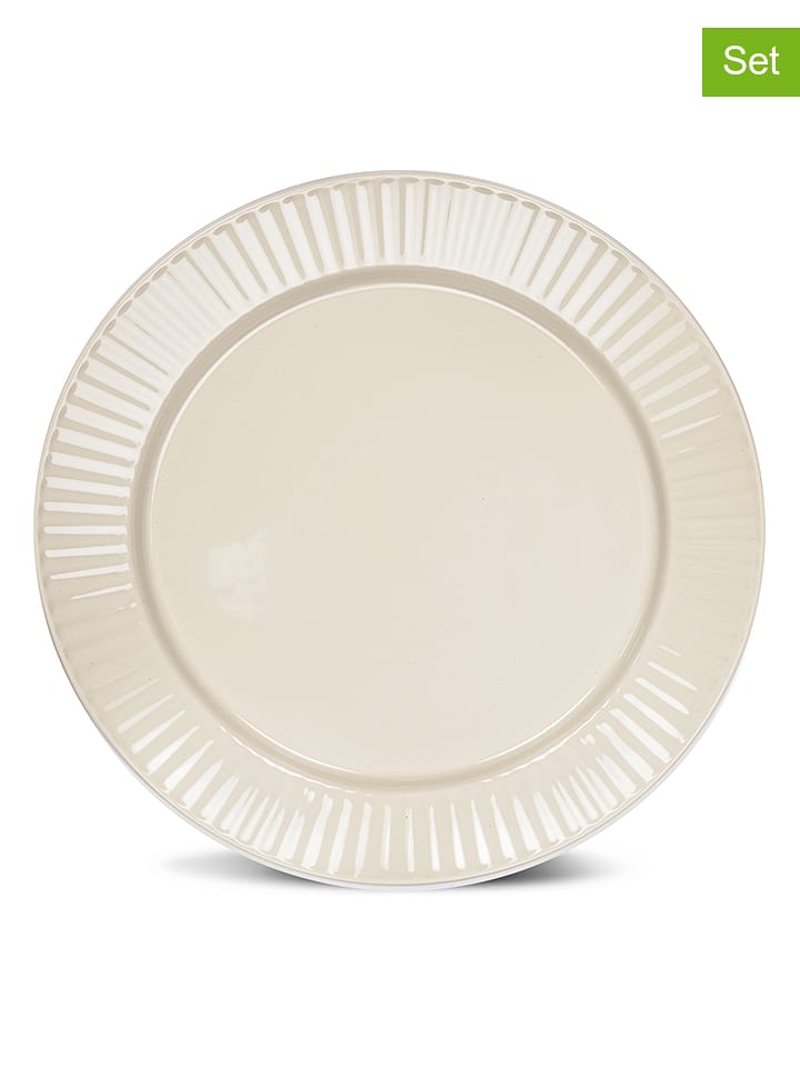 Sagaform Talerze obiadowe (4 szt.) "Coffee & More" w kolorze kremowym - Ø 27,5 cm rozmiar: onesize