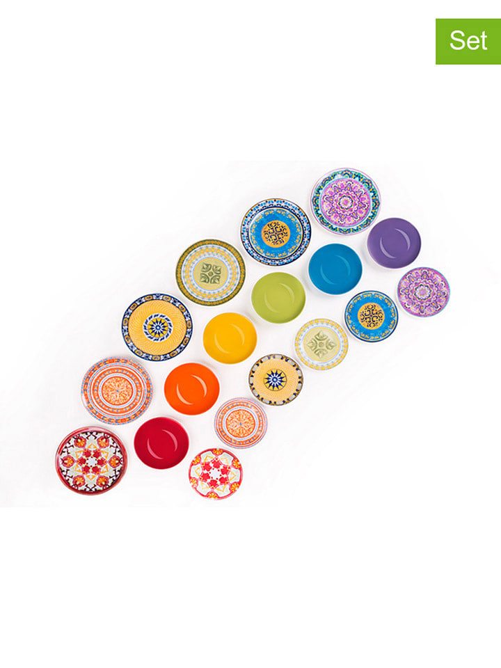 Trendy Kitchen by EXCÉLSA 18-częściowy zestaw talerzy "Chic" ze wzorem rozmiar: onesize