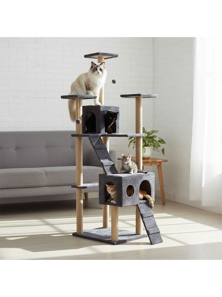 Paws&Whiskers Drapak "Verona" w kolorze antracytowym dla kota - 45 x 172 x 60 cm rozmiar: onesize