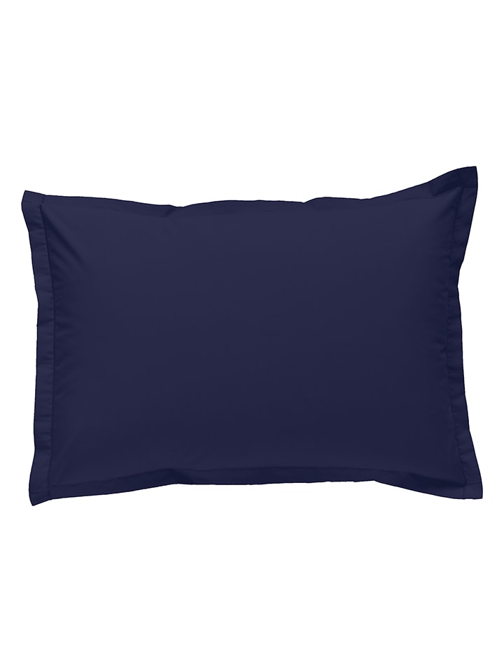 Soft by Perle de Coton Perkalowa poszewka w kolorze granatowym na poduszkę rozmiar: 40x80 cm