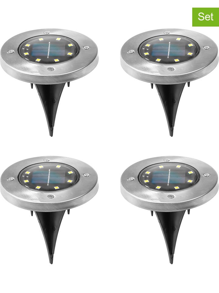 Garden Hero Solarne lampy ogrodowe LED (4 szt.) w kolorze ciepłej bieli - Ø 12 cm rozmiar: onesize