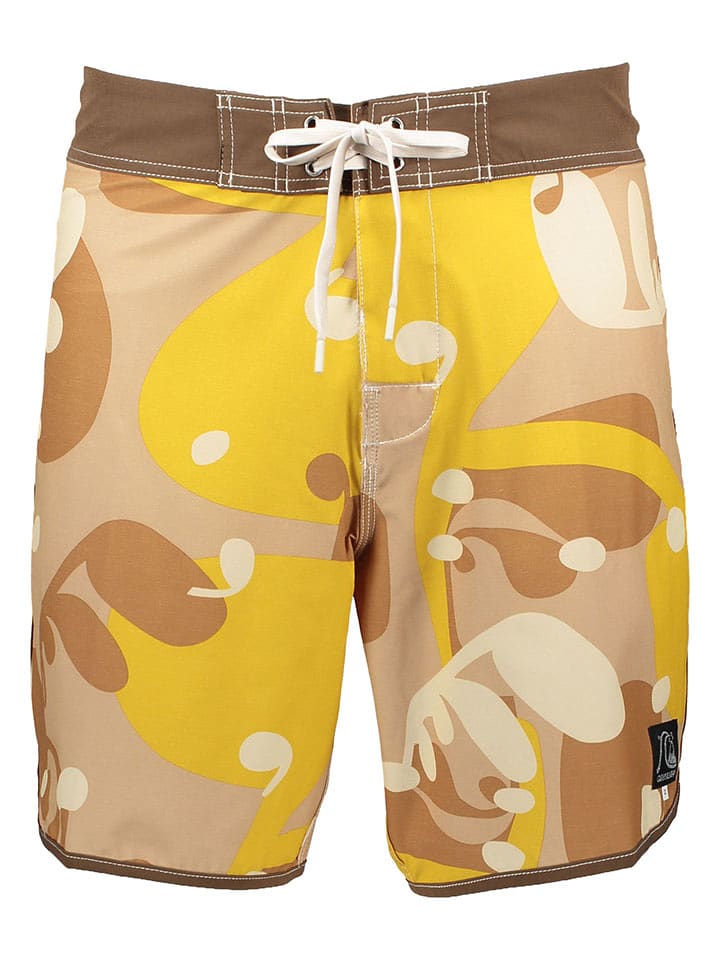 Quiksilver Szorty kąpielowe w kolorze jasnobrązowo-beżowo-żółtym rozmiar: W31