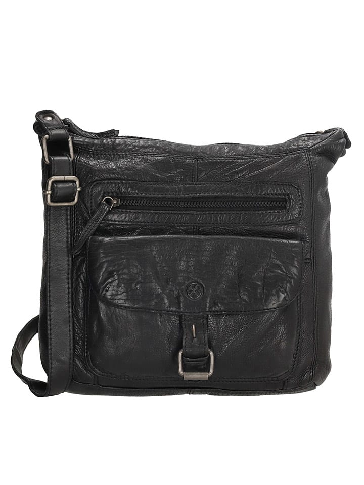 HIDE & STITCHES Skórzana torebka w kolorze czarnym - 27 x 27 x 8 cm rozmiar: onesize