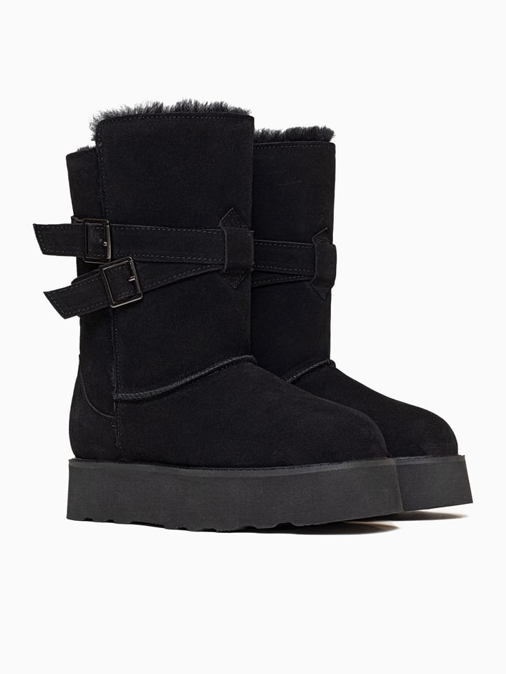 Gooce Skórzane kozaki zimowe "Huntspill Waterproof" w kolorze czarnym rozmiar: 41