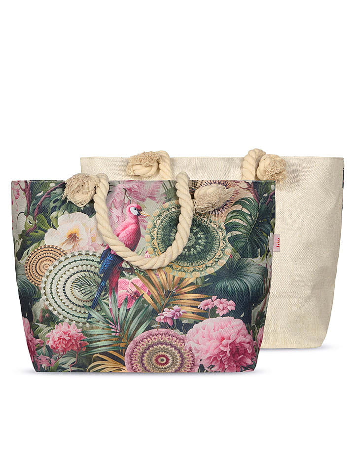 Hip Torba plażowa "Palay" w kolorze jasnoróżowo-zielonym - 60 x 43 cm rozmiar: 43x60 cm