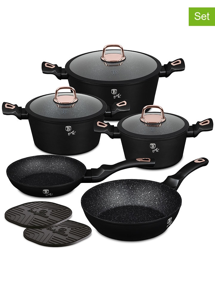 Berlinger Haus 10-częściowy zestaw "Black Rose Collection" w kolorze różowozłoto-czarnym rozmiar: onesize
