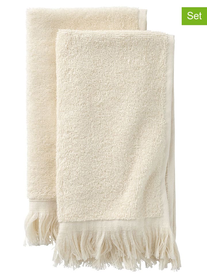 Ellos Home Ręczniki (2 szt.) "Molly" w kolorze kremowym dla gości rozmiar: 30x50 cm