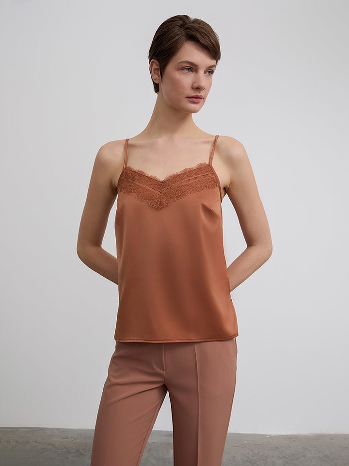 BGN Top w kolorze jasnobrązowym rozmiar: 38