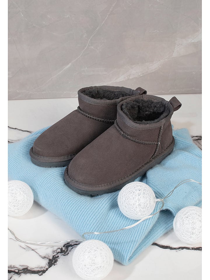 Gooce Skórzane botki zimowe "Mindiki" w kolorze szarym rozmiar: 32