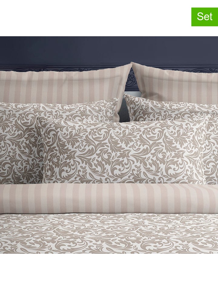 maison héritage PARIS Satynowe poszewki (2 szt.) w kolorze szarobrązowym na poduszkę rozmiar: 50x70 cm