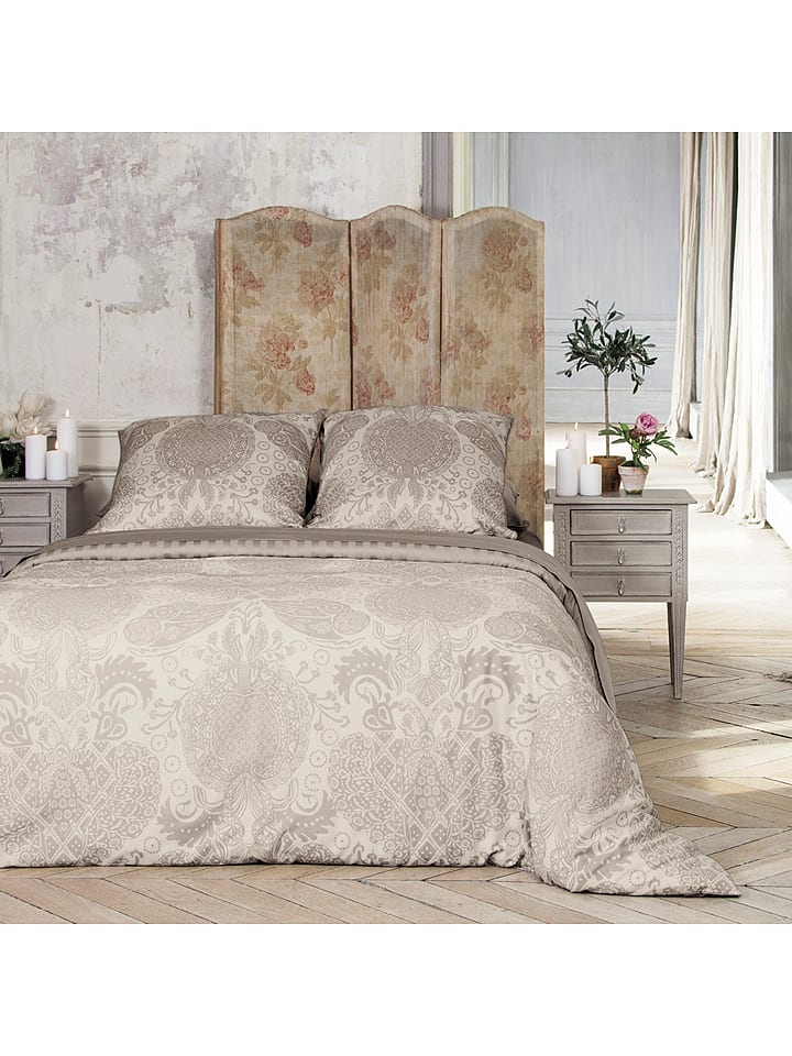 CXL by Christian Lacroix Komplet pościeli satynowej w kolorze beżowym rozmiar: 240x220 cm