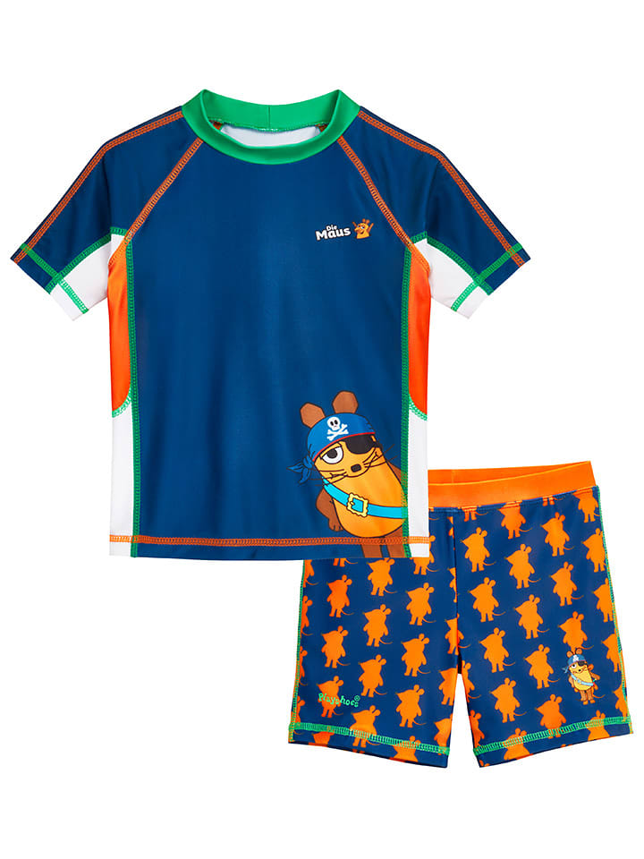 Playshoes 2-częściowy zestaw kąpielowy w kolorze granatowo-pomarańczowym rozmiar: 86/92