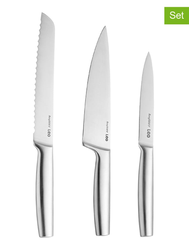 BergHOFF 3-częściowy zestaw noży w kolorze srebrnym rozmiar: onesize