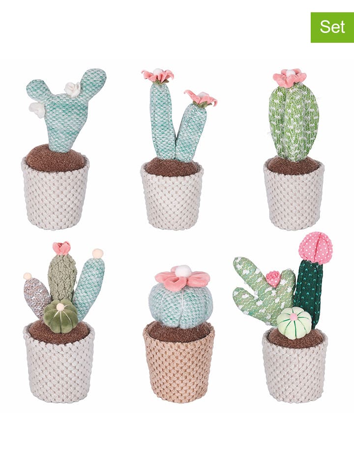 Villa d´Este Dekoracje (6 szt.) "Cactus" w kolorze biało-beżowo-zielonym rozmiar: onesize
