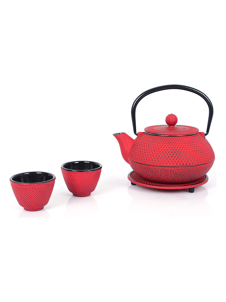 Echtwerk 4-częściowy zestaw w kolorze czerwonym do herbaty - 800 ml rozmiar: onesize